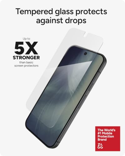 Image of ZAGG Glass Elite Google Pixel 11 / Pixel 11 Pro Screen Protector | 5x Stronger Tempered Glass, ClearPrint Anti-Fingerprint, 30% Recycled Glass, InvisibleShield, Easy PerfectFit Installation