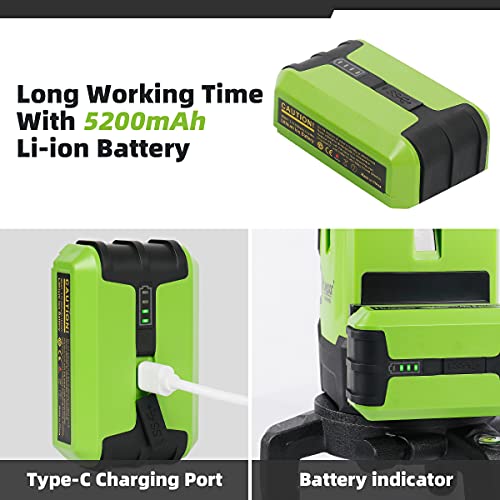 Huepar Laser Level Multi-Line - Four Vertical And One Horizontal Cross Lines Laser With Plumb Dot, Green Beam Alignment Self-Leveling Laser Tool, 360°Rotating Base & Hard Carrying Case Included Nt411G #TOP3