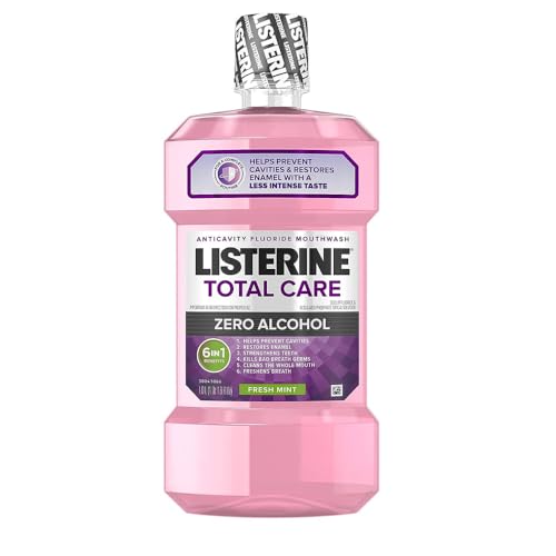 Listerine Alcohol Free Mouthwash, Total Care Zero, Fluoride Mouthwash for Bad Breath, 1L