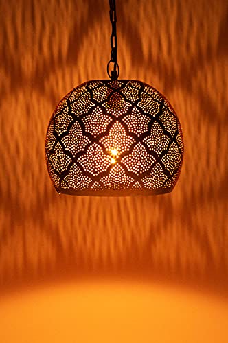 MAADES Orientalische Lampe Pendelleuchte Rayhana 30cm Kupfer E27 Lampenfassung | Marokkanische Design Hängeleuchte… – Bild 3