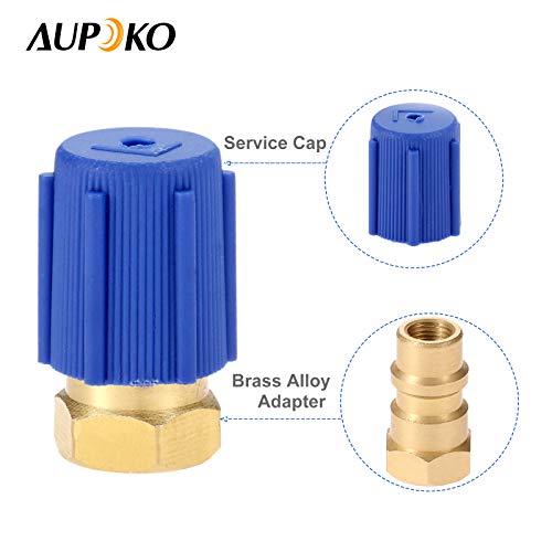 Aupoko A/C Retrofit Valve Kit, Retrofit Valve With Dust Cap Convert, Bpv31 Bullet Piercing Tap Valve Line Tap Valve Kit, Fits For Hvac Refrigerant System R12 R22 R502 R134A #TOP2