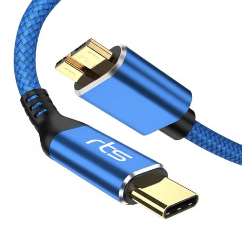 Image of rts Type-C to Micro B External Hard Disk Drive HDD Cable (50CM) Micro B to USB C Cord 10Gbps USB C to Portable Hard Disk Cable Compatible for WD Seagate Hitachi Buffalo, LaCie, iPad /Tablet, iPhone 15