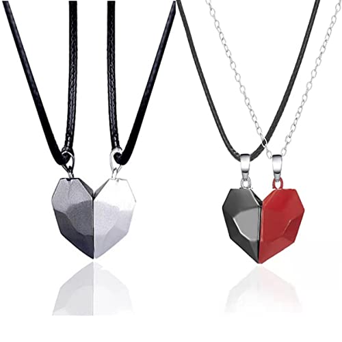 Magnetic Couples Necklace 2Set Matching Magnet Necklaces For Women Men Valentines Day Friendship Gifts For Him And Her #TOP8