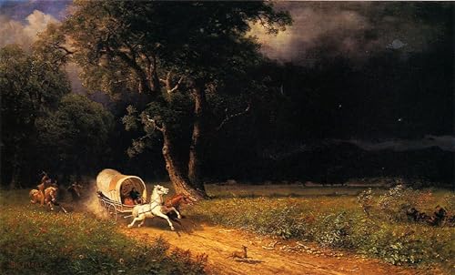 Peinture sur toile Albert Bierstadt 60x90cm pour habiller un mur vide avec élégance