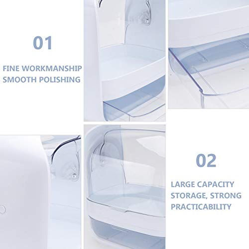 Organizador de maquiagem Cabilock com alça sem poeira, caixa de armazenamento de cosméticos para bat