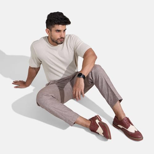 Image of Neeman's Jute Dress Oxfords for Men | Eco-Friendly Brogue Detailing with Cushioned Sole & Modern Heel | Classic Formal Shoes