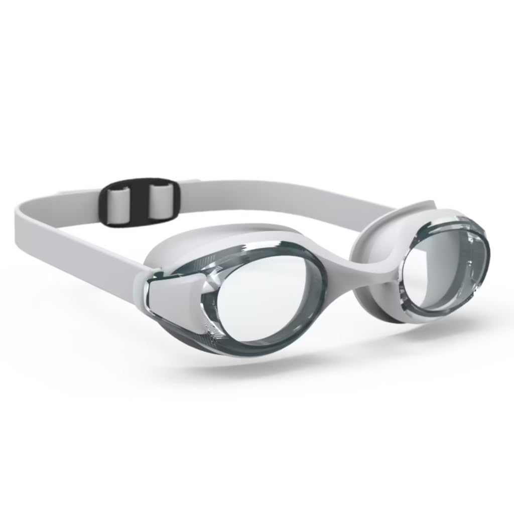Decathlon Adult Kids Swimming Goggles One Size With Strap Adjustment Clear Lenses Grey-picture-12