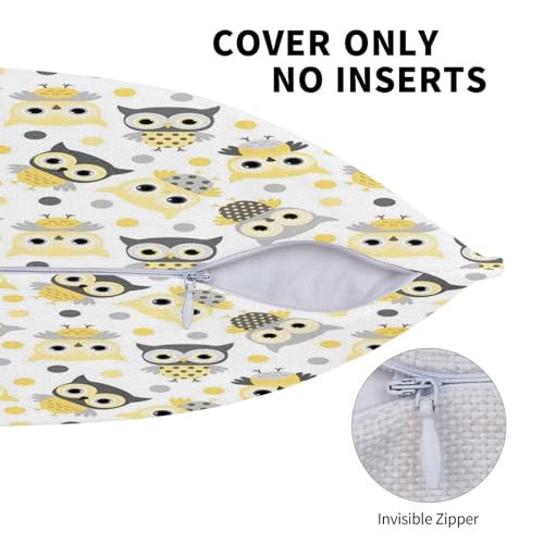 Housses de coussin motif chouettes de qualité supérieure en lin synthétique texturé - 6