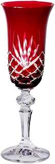 CRISTALICA Sektglas Champagnerglas Laura Handgeschliffen 150ml Rot