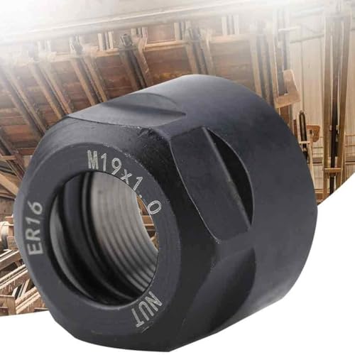 ACOLY ER16 Dynamic, Montageteile Muttern Ausgleichsmutter Metall CNC Fräsfutterhalter Drehmaschine zum Anbringen von Ersatzteilen(ER16 Schwarz)