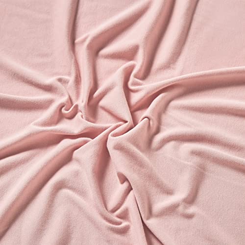 Ievolve Jersey Cotton Baby Swaddle Blanket Newborn Swaddle Wrap Receiving Blankets With Hat Headband Set For Baby Girl Boy 35" X 35"(Dusty Pink) #TOP2