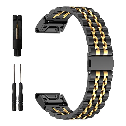 EZMVZKU 22mm QuickFit Metal Watch Strap for Garmin Fenix 7/7 Pro/6/6 Pro
