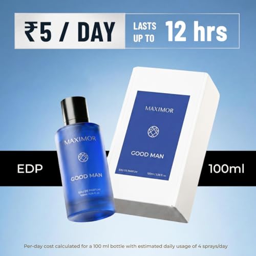 Image of MAXIMOR Good Man Eau de Parfum for Men | Long Lasting 12 Hours | Rose, Coffee, Oud Wood & Amber Fragrance | Ideal For Party Office Travel Use Masculine Fragrances