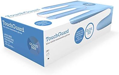 TouchGuard Blue Nitrile Disposable Gloves, Latex-Free & Powder-Free, Box of 100, Medium