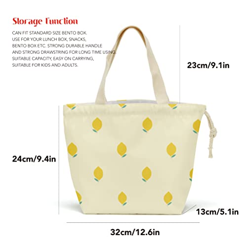 Pykfrhh Lunch Bag Women, Lunch Tote, Reusable, Waterproof, Drawstring Lunch Bag Box For, Adults, Women, Picnic, Work, Beach, Travel, Fruit Strawberry Lemon Orange Decor #TOP5