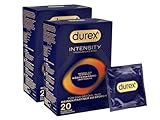 Durex Intensity Kondome - Ultra dünn plus für intensive Körperwärmeübertragung - Mit viel Silikongleitgel befeuchtet - Ohne Latex - 2 x 20 Stück