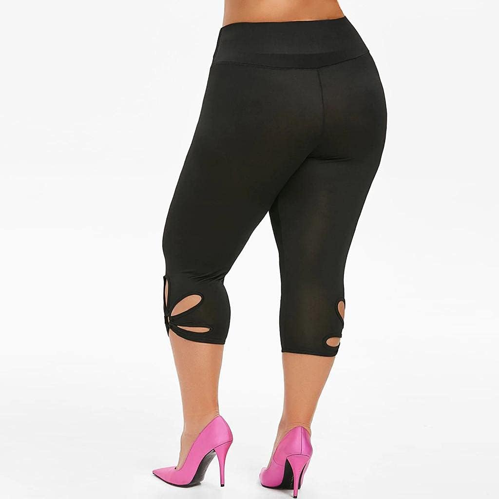 Yubnlvae Yoga Pants for Women-High Waist Petite Length Elastic Leggings Ladies Solid Plus Size L-5XL Pants Bottoms : Sports & Outdoors