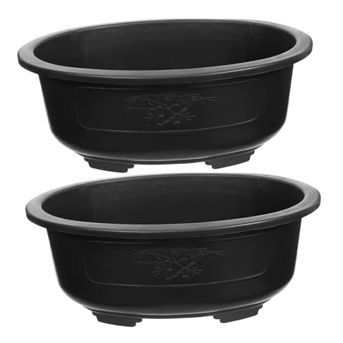 Toddmomy Vaso Bonsai Ovale Grande in Plastica Rigida Per Giardinaggio Interno Ed Esterno Fioriera Per Piante Da Ufficio Balcone E Giardino Con Drenaggio Capacità Ampia