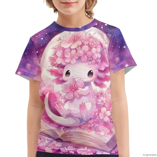 Image of WELLFLYHOM Kids Tshirts Girls Boys Short Sleeve Crewneck Tees Shirts Casual Sport Pullover Tops Size 3-16 Years