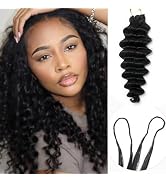 Deep Wave Knotless Pre-Separated Crochet Hair Extensions Human Hair Loose Wave Crochet Hair Natur...