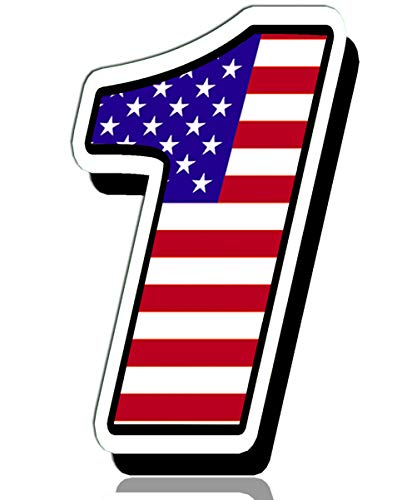 Racing Rally Number 1 Sticker Decal USA Flag N 301