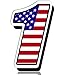 Biomar Labs® Número 1 Bandera Americana de Estados Unidos Nacional USA Calavera Vinilo Adhesivo Pegatina Coche Auto Motocross Moto Sport Start Racing Tuning N 301