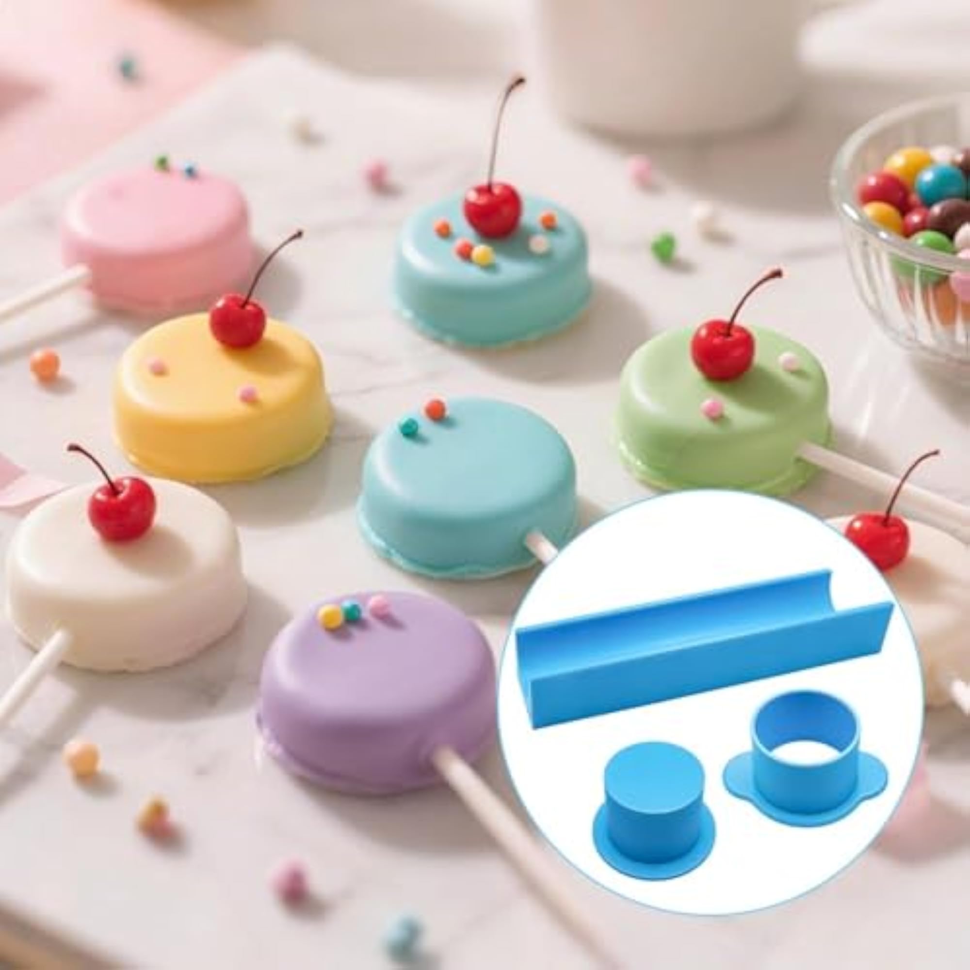 Round Cookie Press Mold for Cake Decorating