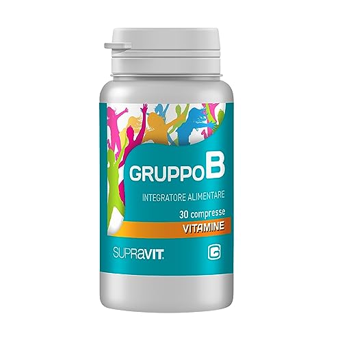 Supravit Gruppo B, integratore alimentare a base di vitamine del gruppo B. 30 compresse. Integratore per energia, supporta il metabolismo energetico. Vitamine B. Difese immunitarie. Gluten free