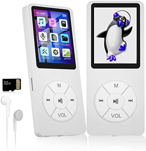 MP3 Player with 32GB TF Card,Built-in HD Speaker,Portable HiFi Music Player with Video/Voice Recorder/FM Radio/Photo Viewer/E-Book Player for Kids