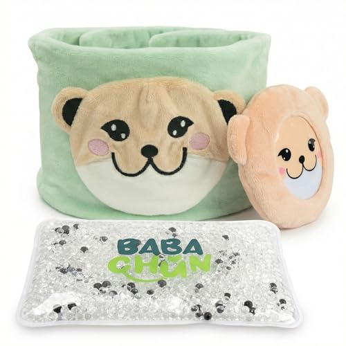 BabaChun Belly Belt for Tummy Ache, Colic and Gas Relief – Hot and Cold Therapy – Heat Warning Safety Beads– for 2-Months-Old Infant to 4-Years-Old Toddler