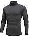 ZSJR Mens Mock Neck T Shirts Pullover High Neck Turtleneck Premium Long Sleeve Sweaters for Men Dark Gray