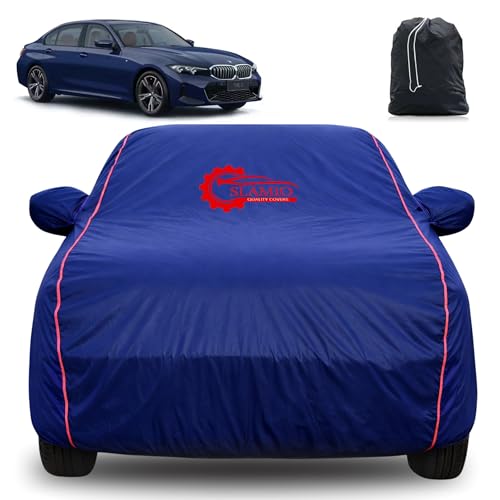 Image of 100% Waterproof Car Cover for BMW 3 Series Gran Limousine | All-Weather, Dustproof & UV Protection | Heavy-Duty 3-Layer Fabric | Custom Fit with Mirror & Antenna Pocket | Navy Blue