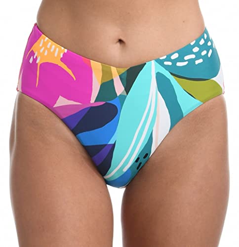 La Blanca Womens High Waist Swimsuit Bikini Bottoms, Multi Electric Shore, 8 US