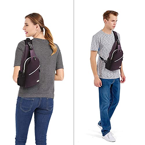 Mosiso Mini Sling Backpack,Small Hiking Daypack Travel Outdoor Casual Sports Bag, Purple #TOP4