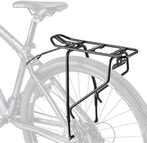Bike Rear Rack - Bicycle Pannier Rack Compatible with MIK System, Bike Cargo Rack for Disc Brake/Non-Disc Brake Mount - Height Adjustable for 26"-29" Frames