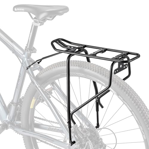 Portabici posteriore per bicicletta – Portapacchi compatibile con sistema MIK, portapacchi per freni a disco/non freni a disco, altezza regolabile per telaio 26'-29'