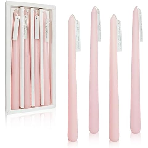 ZECHKAVAA Handmade Light Pink Taper Candles Cover