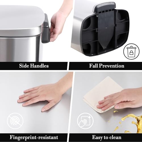 Caneca de basura para cocina IDEALHOUSE 50L acero inoxidable miniatura 6