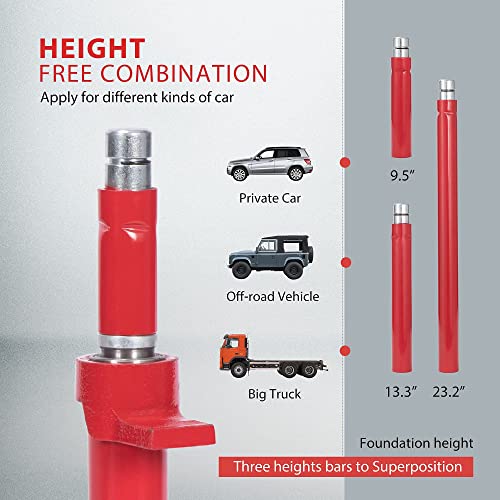 Specstar Pneumatic Air Hydraulic Bottle Jack With Manual Hand Pump 20 Ton & 10 Ton Porta Power Kit 2M Hydraulic Car Jack Ram Combo #TOP7
