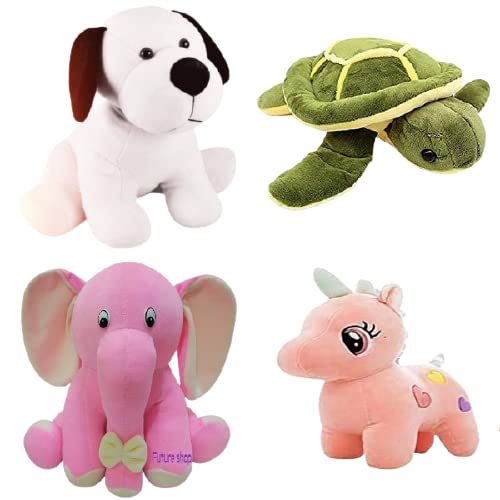 Future Shop Soft Fibre Teddy Bear Combo Toy with Unicorn 25cm, Turtle 25cm, Appu Elephant 26cm and Ultra Setting Dog 28cm for Kids, Boys Girls Gifts (B097S1RGQZ) Amazon Price History, Amazon Price Tracker