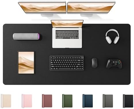 YSAGi 55" x 24" Large PU Leather Desk Mat for Keyboard and Mouse ...