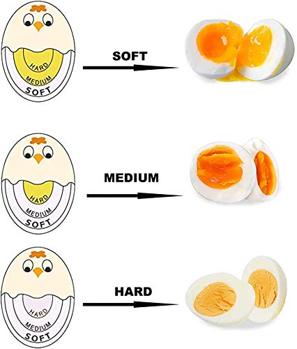 Egg Timer Sensitive Hard & Soft Boiled Color Changing Indicator Tells When Eggs Are Ready (Yellow 2Pcs) #TOP2