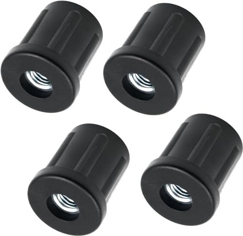 Design61 4 tapones roscados redondos para tubos de ajuste de 25 mm de diámetro, 0,8 mm con rosca interior M10