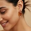 Chunky Gold Hoop Earrings for Women: 9 Pairs 14k Gold-Plated Resin Hoop Earrings, Thick Open Twisted Huggie Hoops Fashion Jewelry Gifts #2