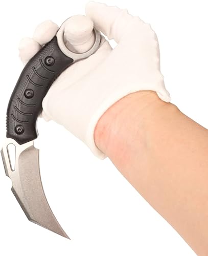 Miniatura 6 de MASALONG Cuchillo de garra kni252, táctica de hoja fija para supervivencia al aire libre con prevención de óxido súper duro (plata)