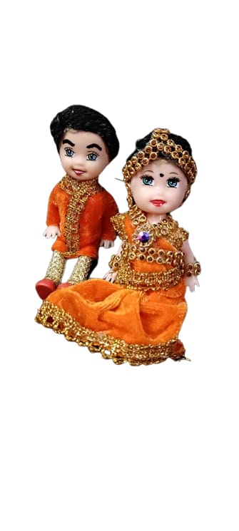 AISHU Creation Couple Doll Set for Girls with Long Hair | Bride and Groom Doll Set |4 INCH.(Orange) (B0B7XMRJXH) Amazon Price History, Amazon Price Tracker