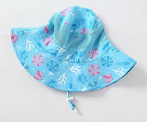 Image of Home Prefer UPF50+ Wide Brim Sun Hat Boys Girls Sun Protection Hat Zoo Beach Swim Safari Bucket Hat for Baby Toddler Kid