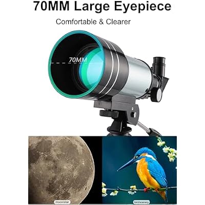 Telescope for Kids & Beginner Astronomers - 70mm Aperture Astronomical Refractor Telescope for Adults - Multi-Coated High Transmission Coatings with Mount Tripod Phone Adapter
