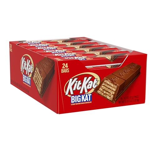 Image of KIT KAT BIG KAT Milk Chocolate Wafer Candy Bars, 1.5 oz, 24 Ct | Crispy wafer candy bars coated in milk chocolate, bulk packed for concessions, parties and resale.