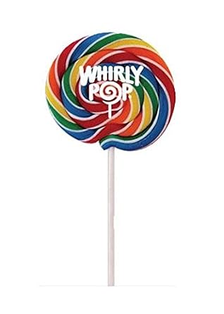 Whirly Pops - Swirled Rainbow Colored Lollipops,1.5 ounces 6 Count